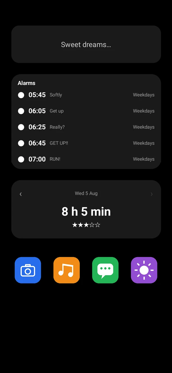 Les widgets Neru sur un écran d'accueil Android